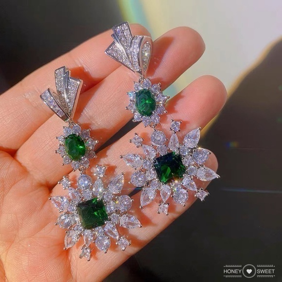 COPY - - 18K GP Vintage stimulated diamond Earrings
